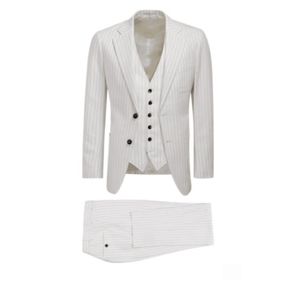 SuitSupply Havana Off White Stripe Three Piece Suit